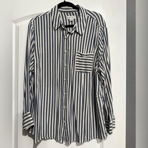 AVA & VIV Navy and Cream Button Down Shirt